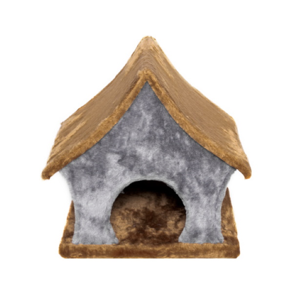 Домик для кошек Yami-Yami Хижина, коричневый, 47x42x41,5см