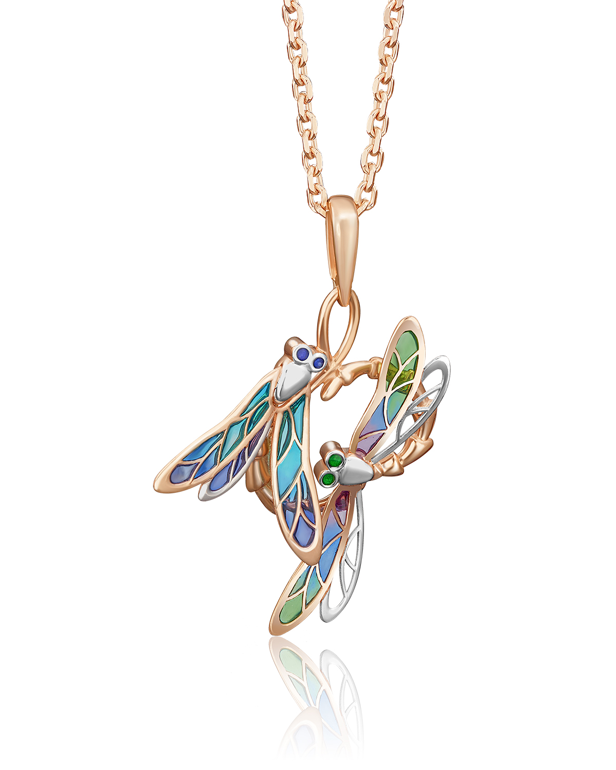 Кулон из красного золота PLATINA jewelry 03-2713-00-000-1110-25, эмаль