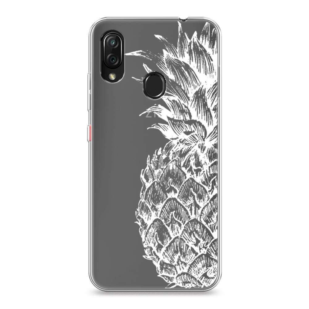 фото Силиконовый чехол "ананас графика белая" на zte blade v10 vita awog