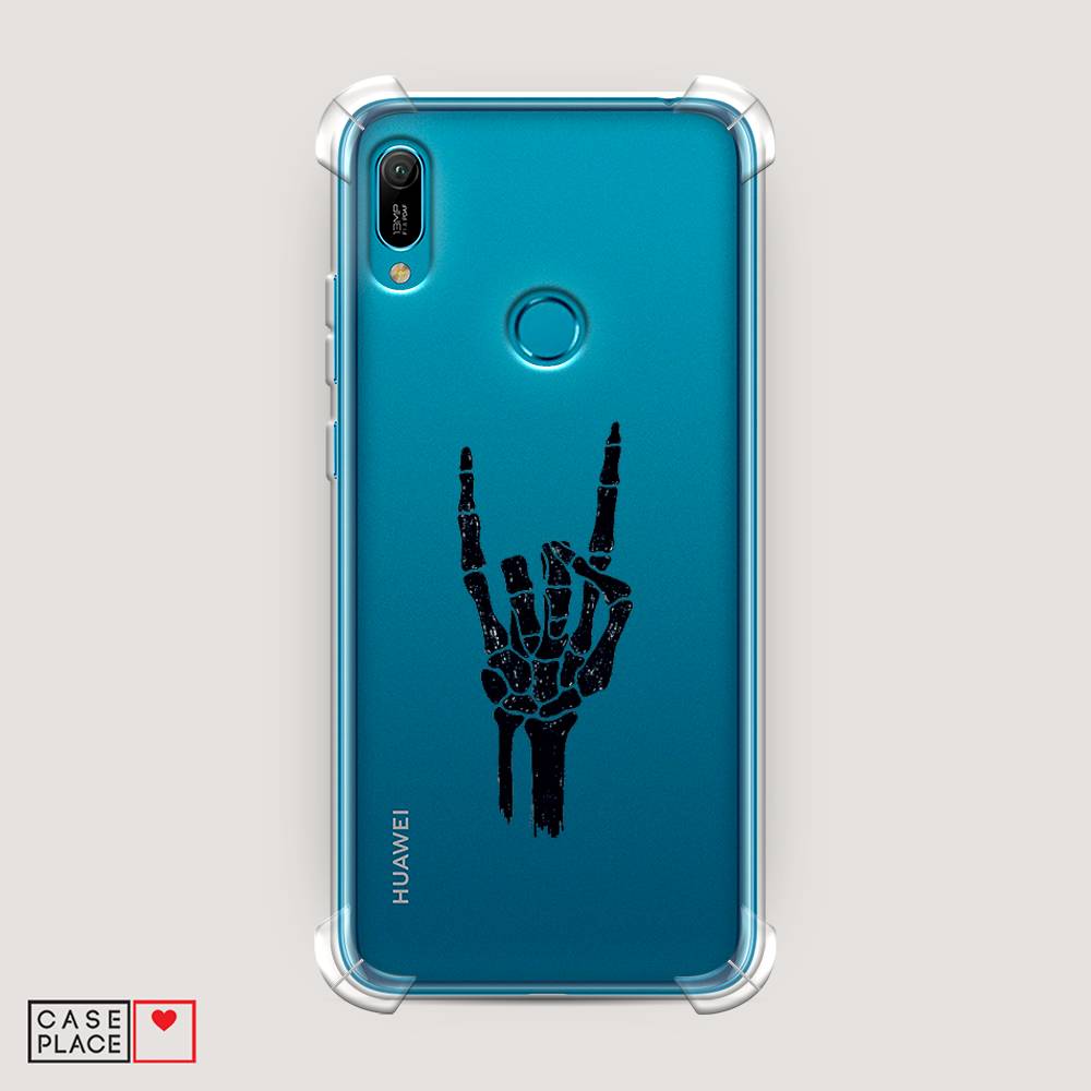 

Чехол Awog на Huawei Y6 2019 "Rock for a skeleton", Черный;прозрачный, 68651-1