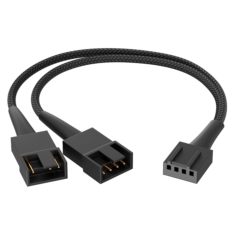 

Удлинитель NoBrand 4 pin - 1х 4 pin + 1х 3 pin вилка-розетка 0.3м черный