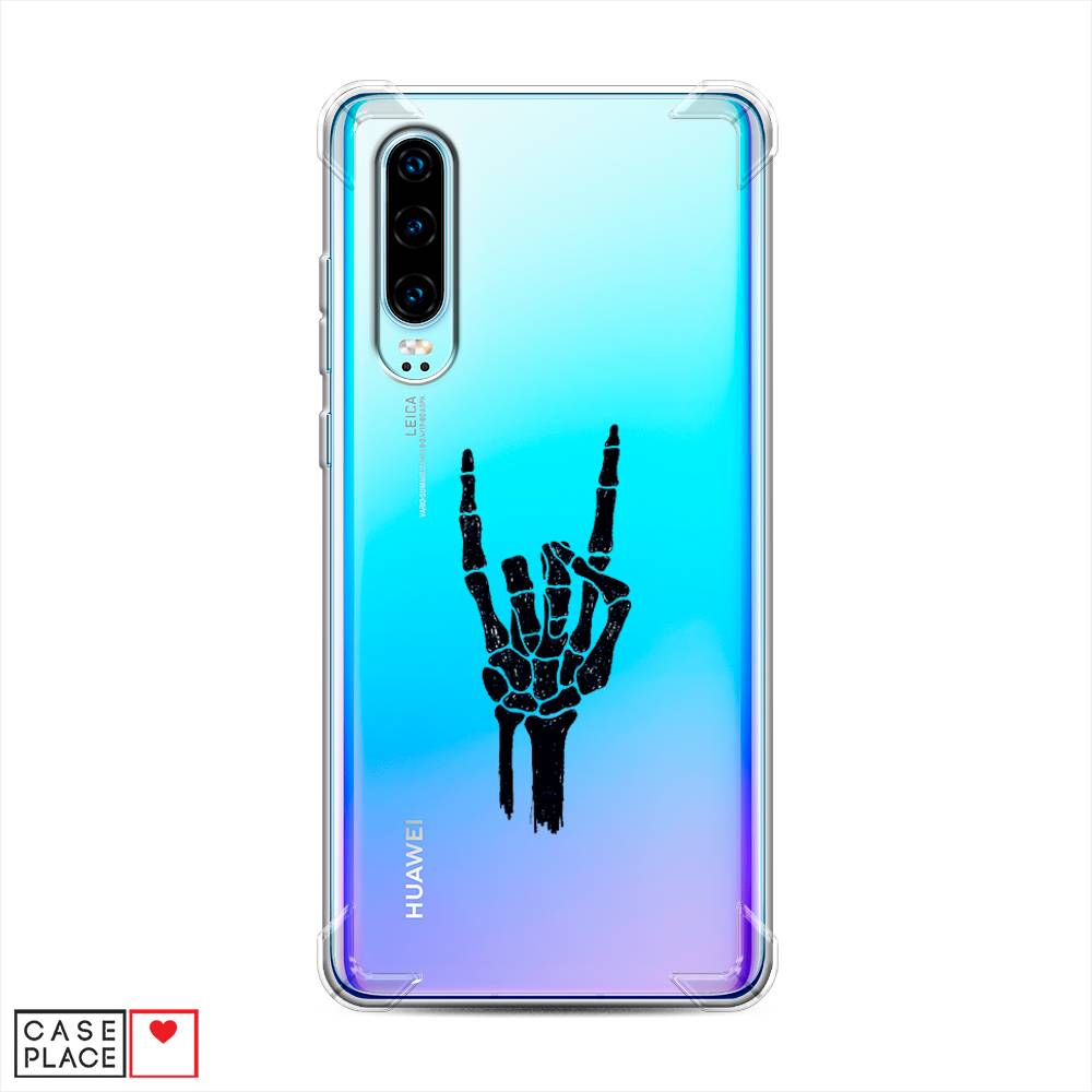 

Чехол Awog на Huawei P30 "Rock for a skeleton", Черный;прозрачный, 68551-1