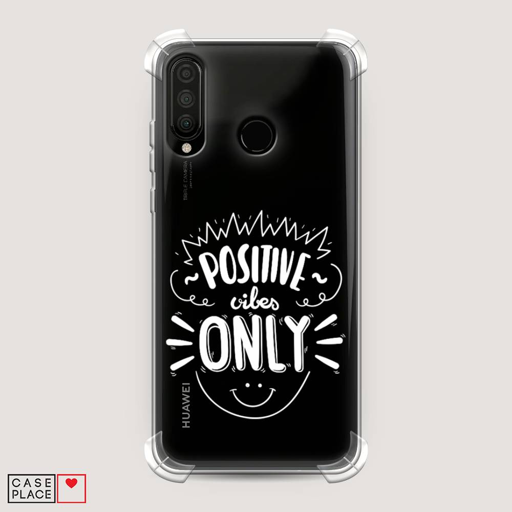 

Чехол Awog на Huawei P30 Lite "Positive vibes only графика", Белый, 67951-1