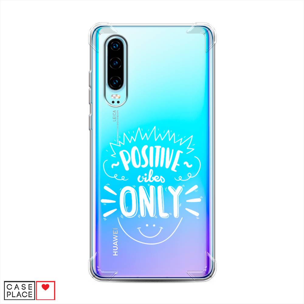 

Чехол Awog на Huawei P30 "Positive vibes only графика", Белый, 68551-1