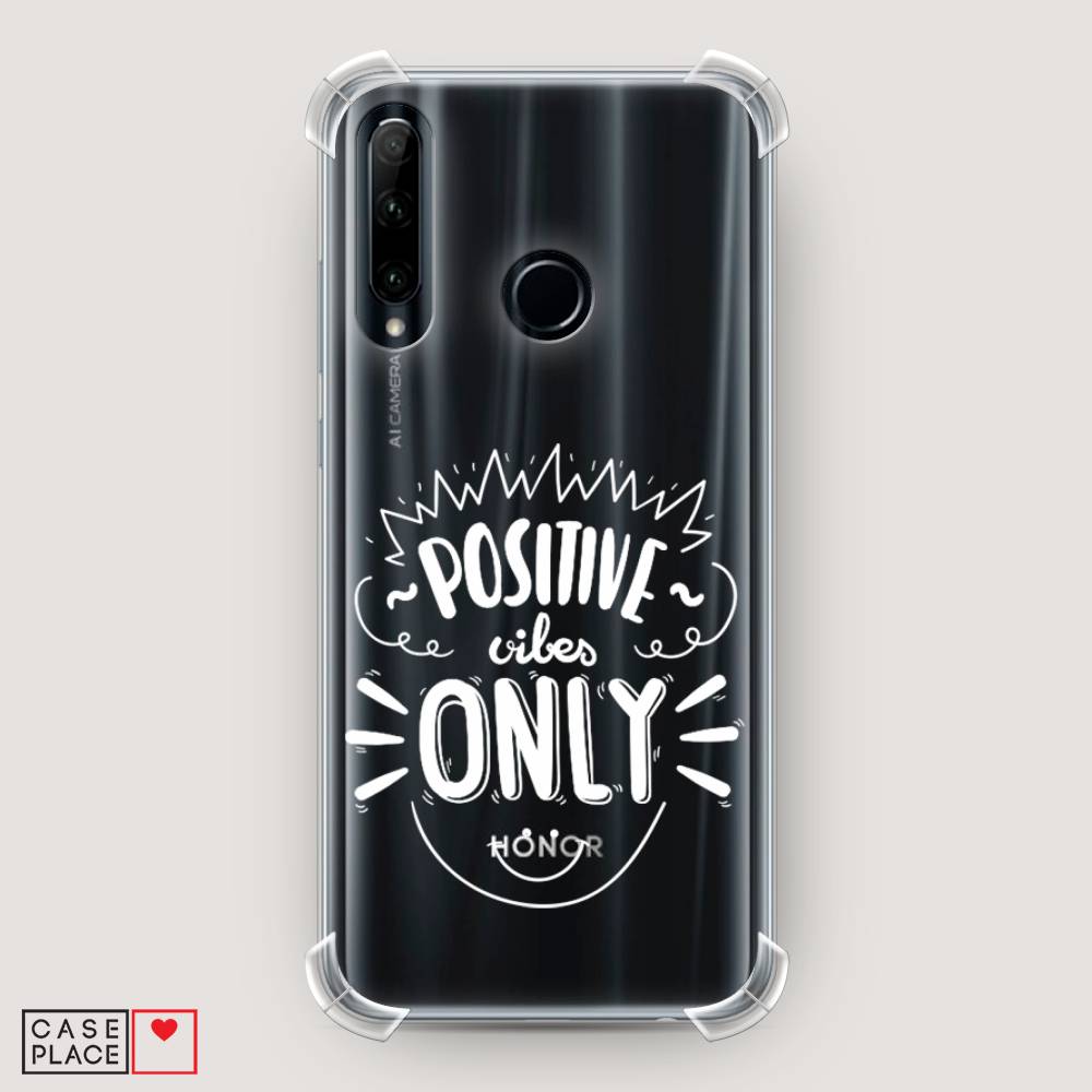 

Чехол Awog на Huawei P Smart Plus 2019 "Positive vibes only графика", Белый, 69251-1