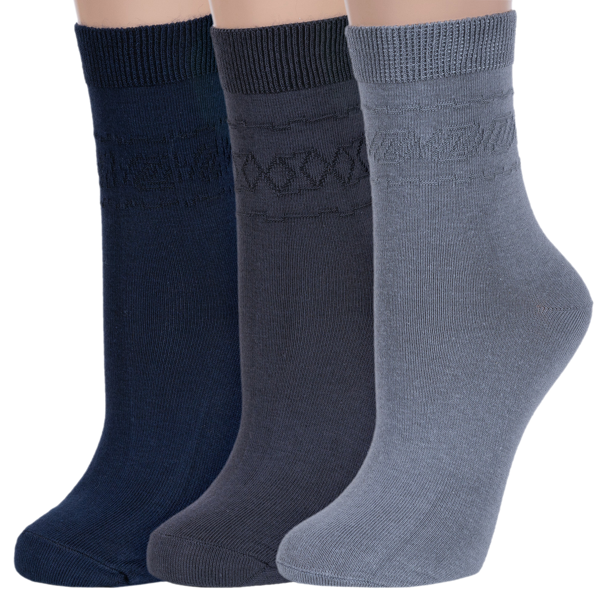 

Комплект носков женских Rusocks 3-С-400 синих; серых 25, 3-С-400
