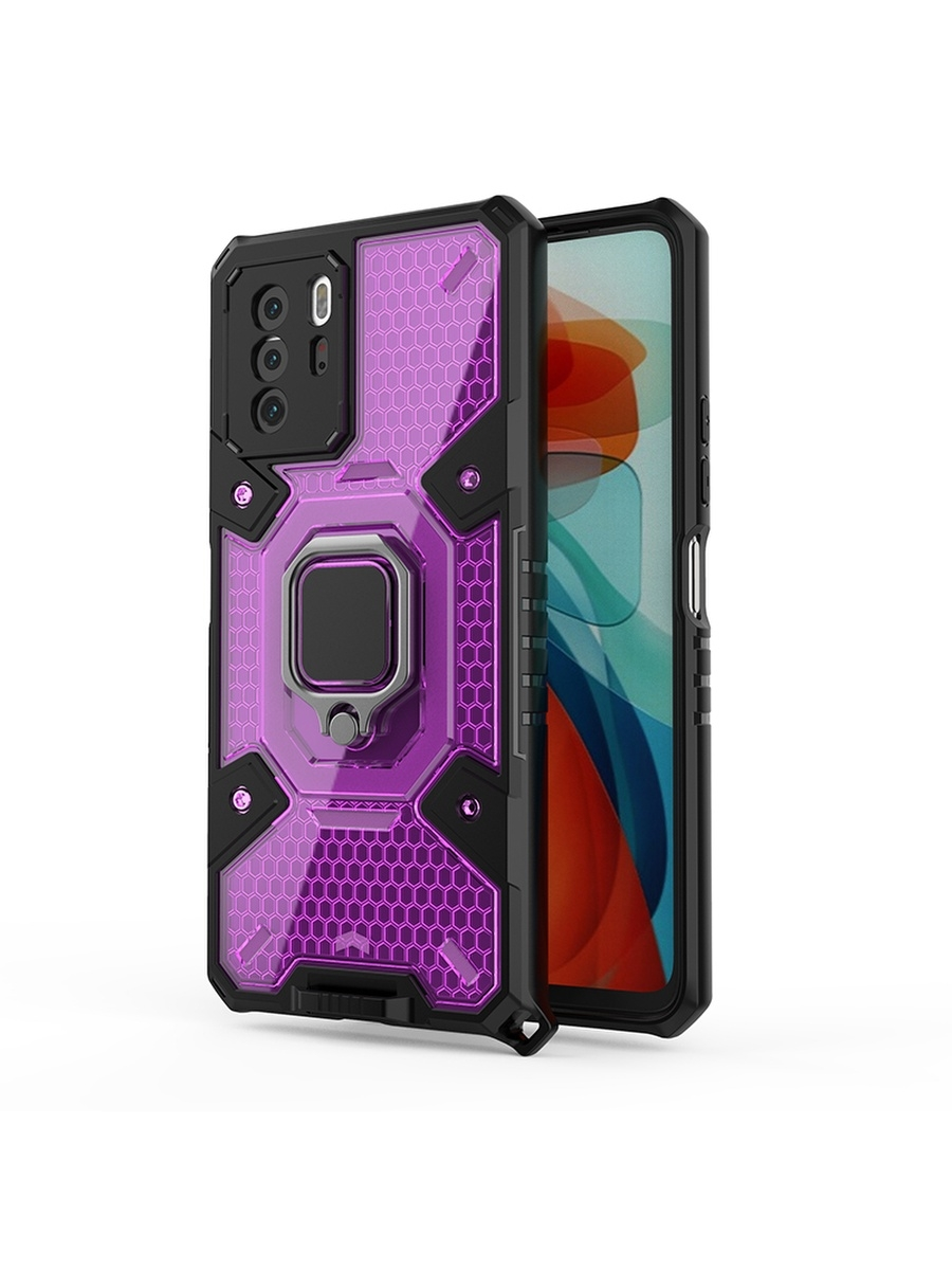 

Противоударный чехол с Innovation Case с защитой камеры для Xiaomi Poco X3 GT, Фиолетовый;черный