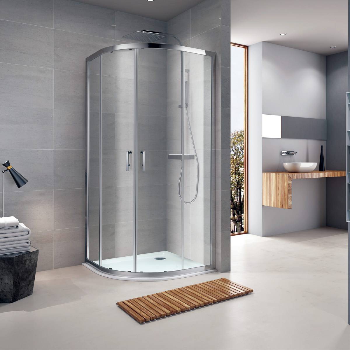 

Душевое ограждение Koller Pool ROUND R90RG 900x900x1900 не прозрачное Grape 6мм хром