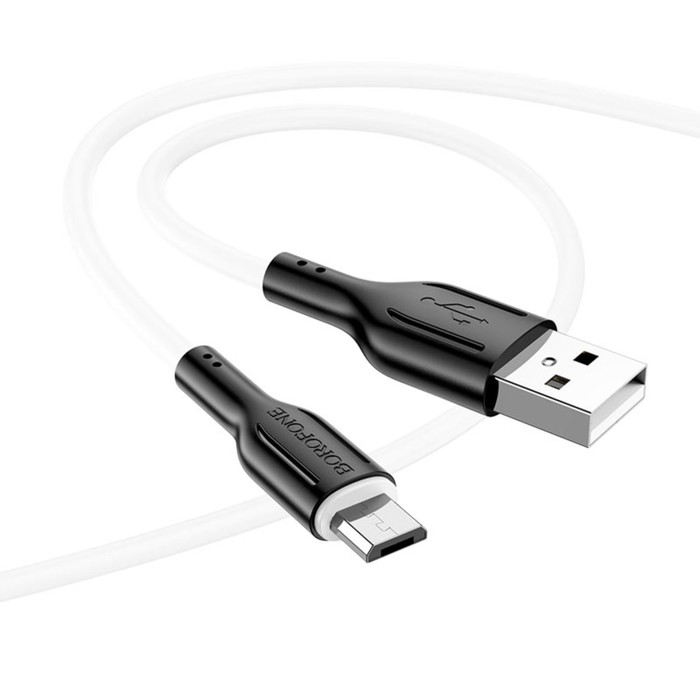 

Кабель Borofone BX63 micro USB - USB, 2.4 А, 1 м, TPE оплетка, белый