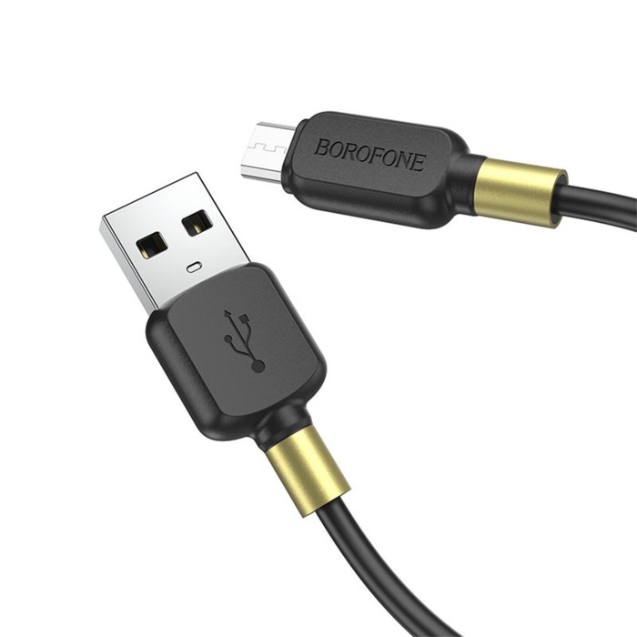 

Кабель Borofone BX59, microUSB - USB, 2.4 А, 1 м, TPE оплетка, черный