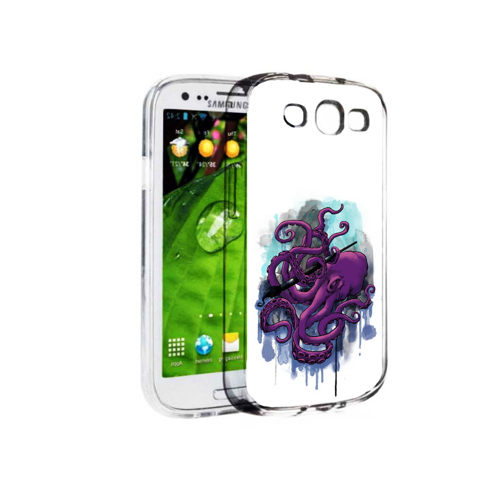 

Чехол MyPads Tocco для Samsung Galaxy S3 фиолетовый осьминог (PT123108.507.658), Прозрачный, Tocco
