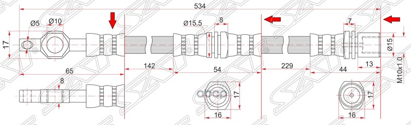 фото Шланг тормозной sat st9094702976