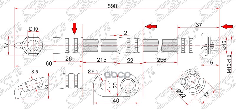 фото Шланг тормозной sat st9094702793