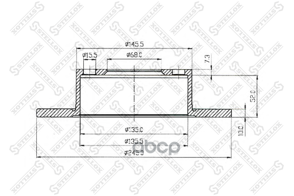 

STELLOX 6020-4749-SX диск тормозной задний Audi 100 200 2.0-2.5TDi 84> 1шт