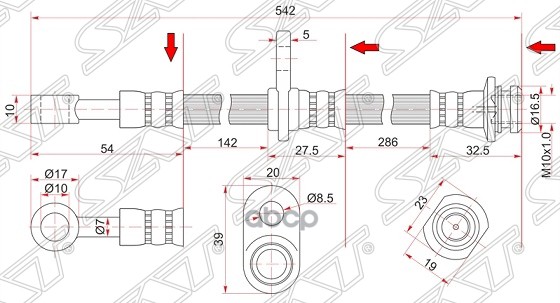 

Шланг тормозной SAT ST5154065J00