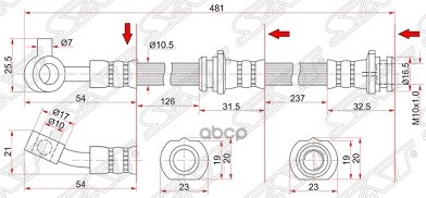 фото Шланг тормозной sat st46210an005