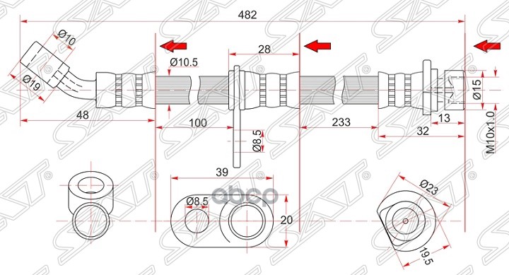 фото Шланг тормозной sat st01468s0a000