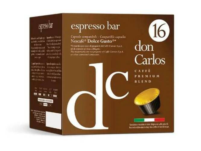 

Капсулы для кофемашин Don Carlos Espresso Bar 16шт стандарта Dolce Gusto