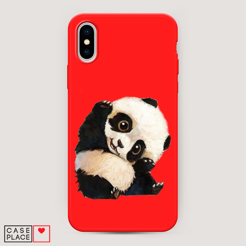 

Матовый силиконовый чехол "Большеглазая панда" на Apple iPhone XS Max (10S Max), Большеглазая панда