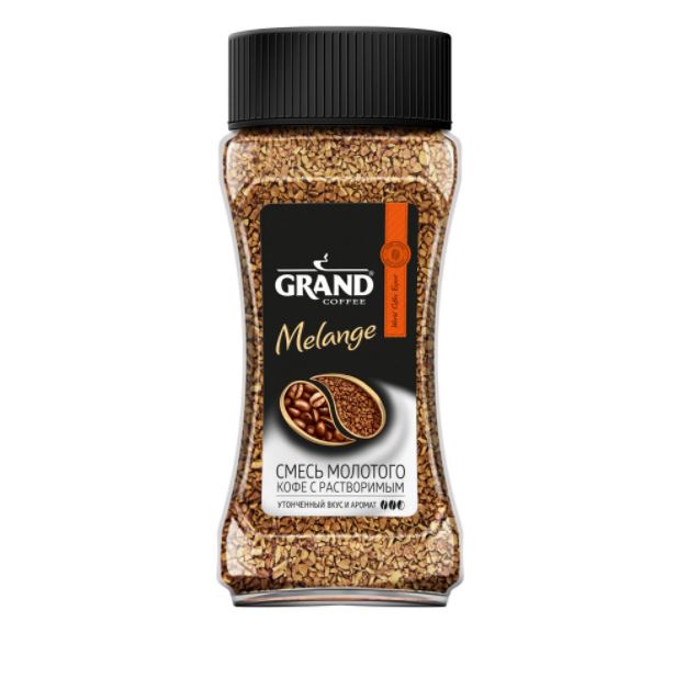 

Кофе Grand "Melange", сублимированный с молотым, 90 гр