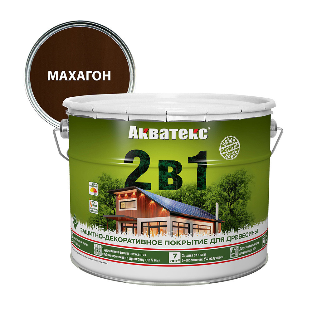 

Антисептик Акватекс махагон 9 л, Коричневый