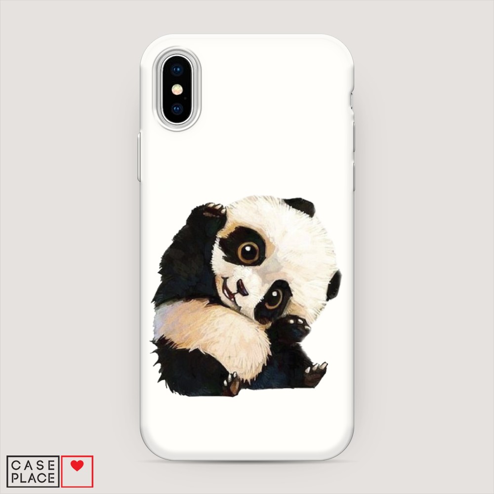 

Матовый силиконовый чехол "Большеглазая панда" на Apple iPhone X (10), Большеглазая панда