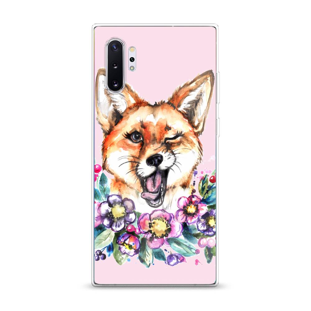

Чехол Awog на Samsung Galaxy Note 10 + "Подмигивающая лиса", Разноцветный, 28550-10