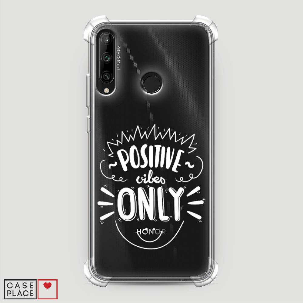 

Чехол Awog на Honor 9C "Positive vibes only графика", Белый, 612551-1