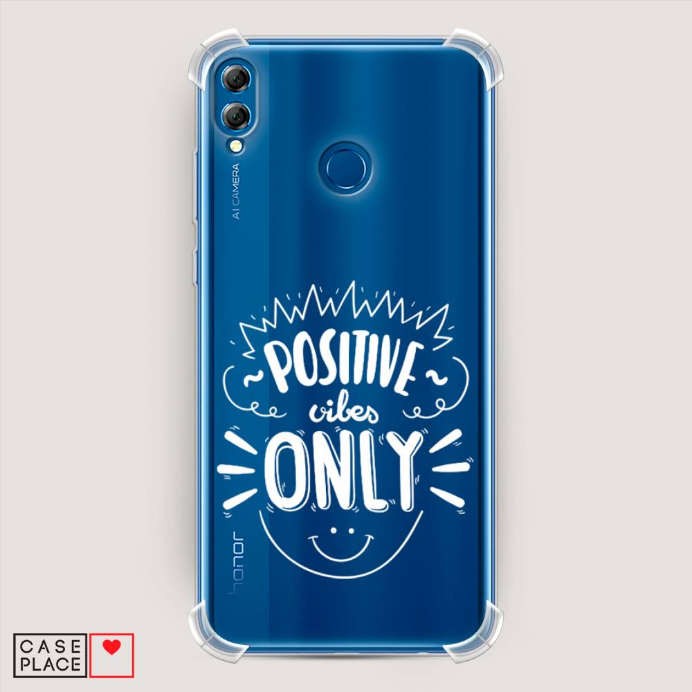

Чехол Awog на Honor 8X "Positive vibes only графика", Белый, 66751-1