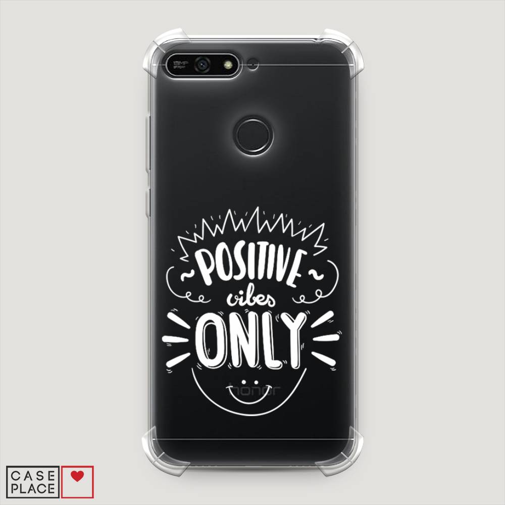 

Чехол Awog на Honor 7A Pro "Positive vibes only графика", Белый, 65451-1
