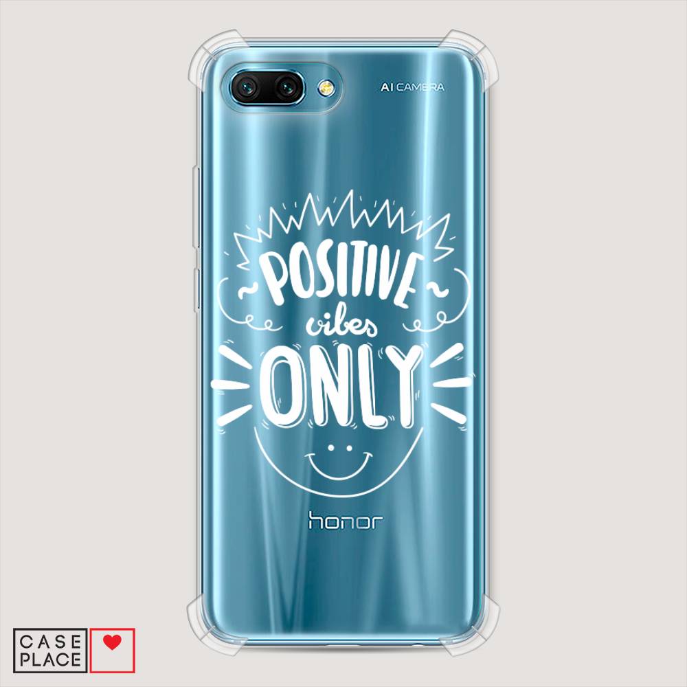 

Чехол Awog на Honor 10 "Positive vibes only графика", Белый, 65351-1