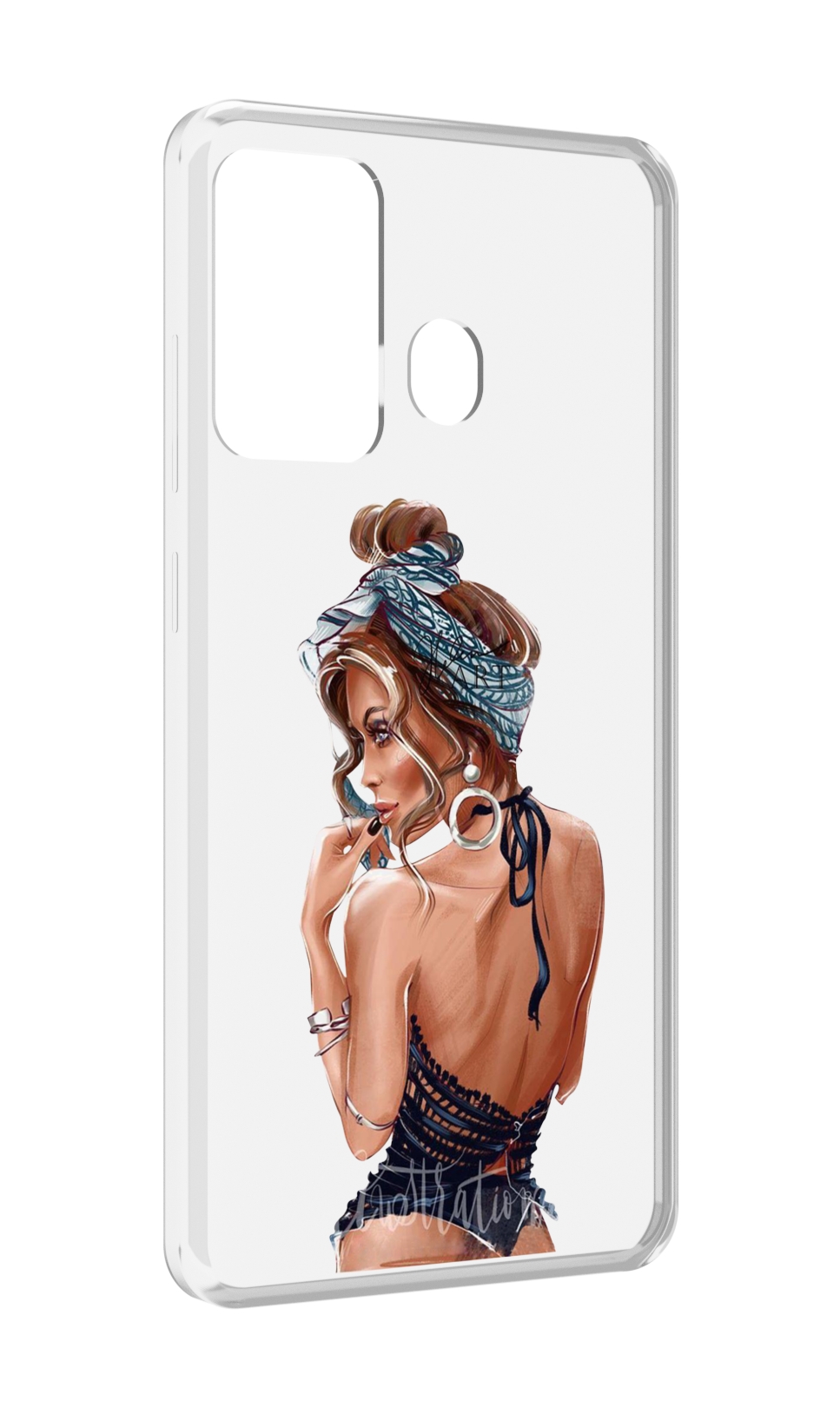

Чехол MyPads Красивая-дама женский для ITEL A27 / ITEL P17, Прозрачный, Tocco
