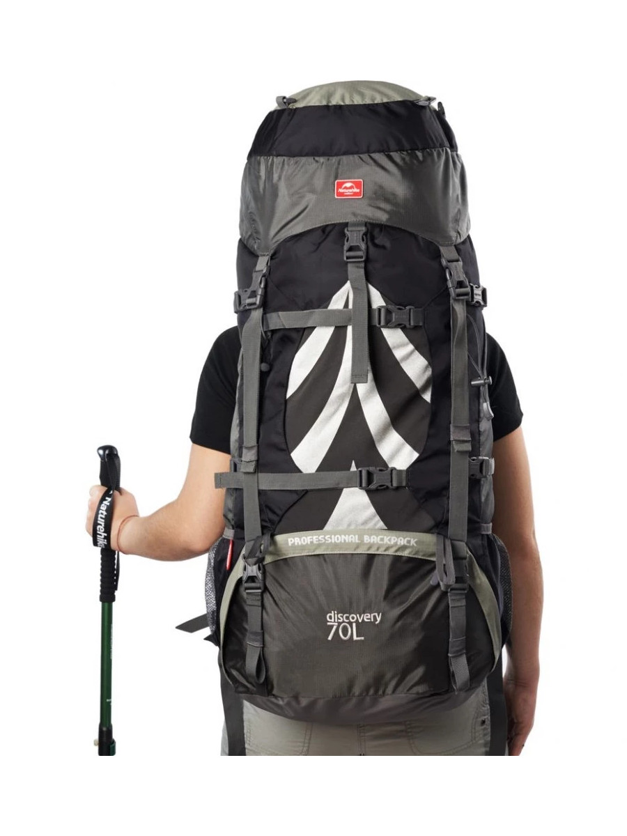 

Рюкзак Naturehike туристический, 70 л, чёрный, NH70B070-B, Черный, NH70B070-B