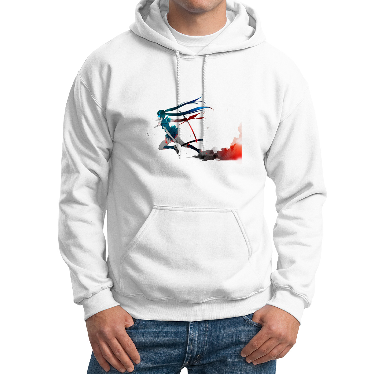 

Худи унисекс CoolPodarok Аниме Девушка с катаной белый фон белое 50 RU, 0M042567