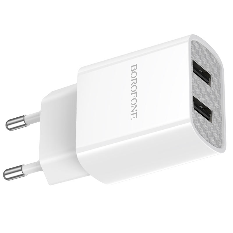 

Сетевое зарядное устройство Borofone BA53A Powerway 2xUSB кабель USB Type-C, белый, BA53A Powerway