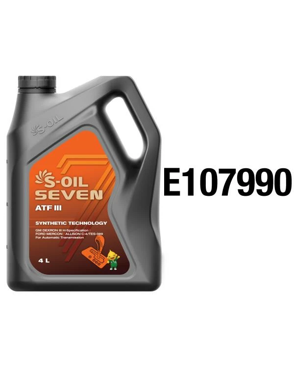 Масло Трансмиссионное S-Oil Atf Iii Синтетическое 4 Л S-OIL E107990