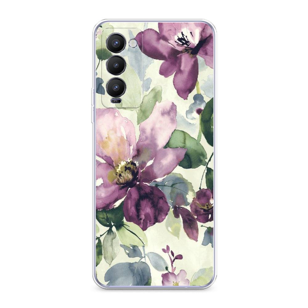 

Чехол Awog на Tecno Camon 18 "Сиреневые цветы-акварель", Разноцветный, 300650-10