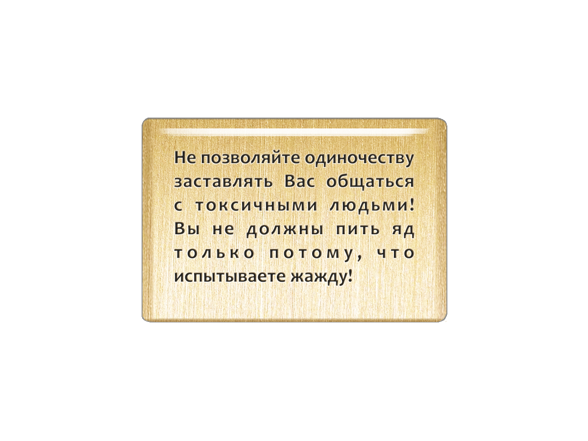 

Магнит Не позволяйте одиночеству заставлять Вас общаться с токсичными людьми!, Т18.261.02.00