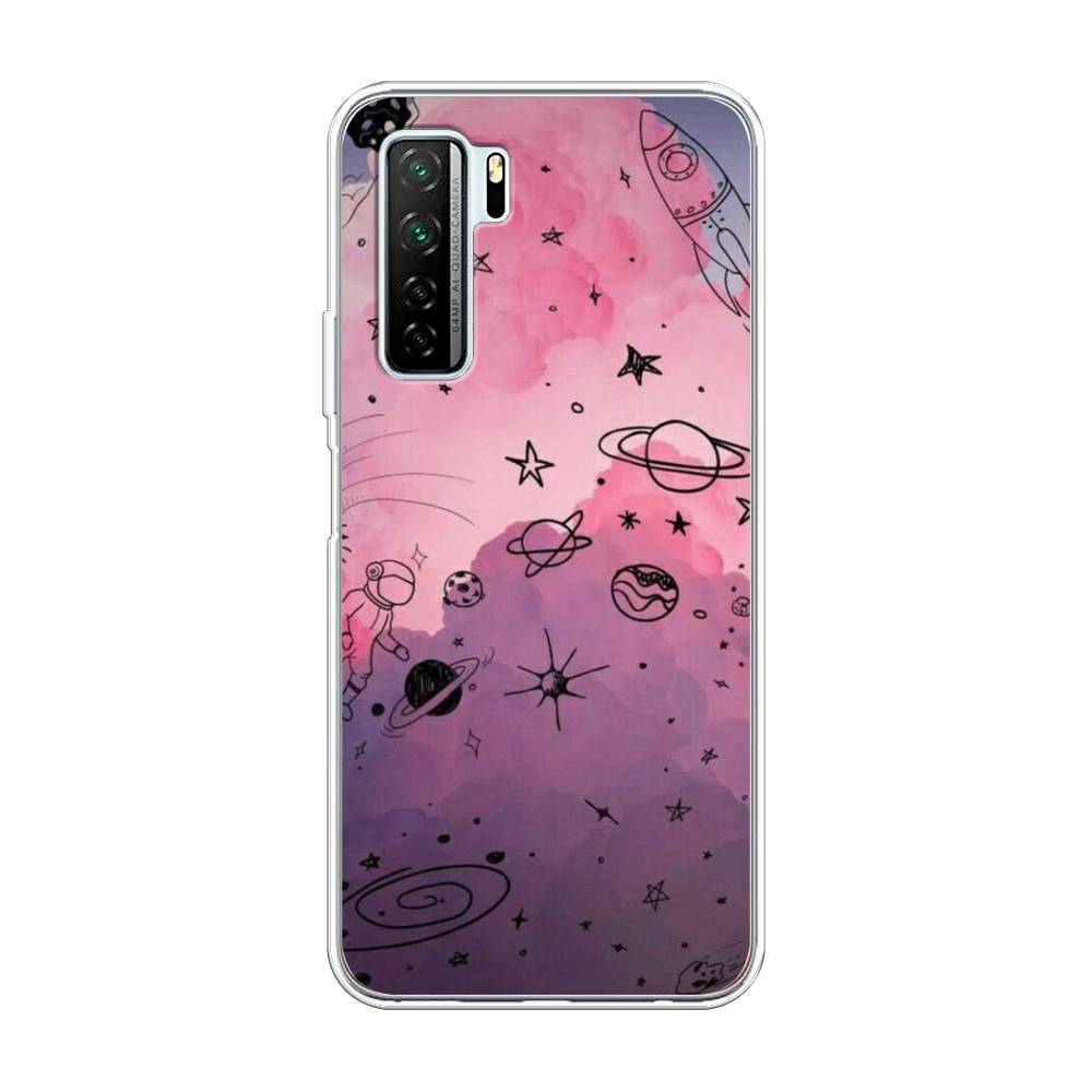 

Чехол Awog на Huawei P40 lite 5G "Радуга планет 3", Черный;розовый, 6103050-4