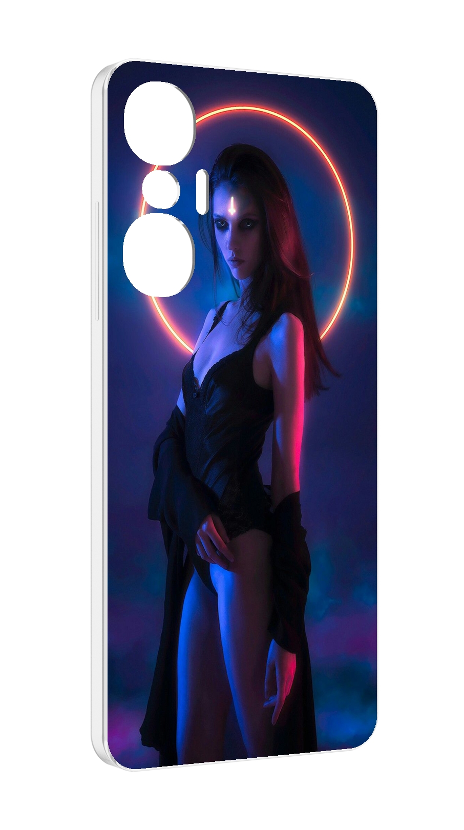 

Чехол MyPads девушка с неоновым кругом женский для Infinix Hot 20S противоударный, Tocco