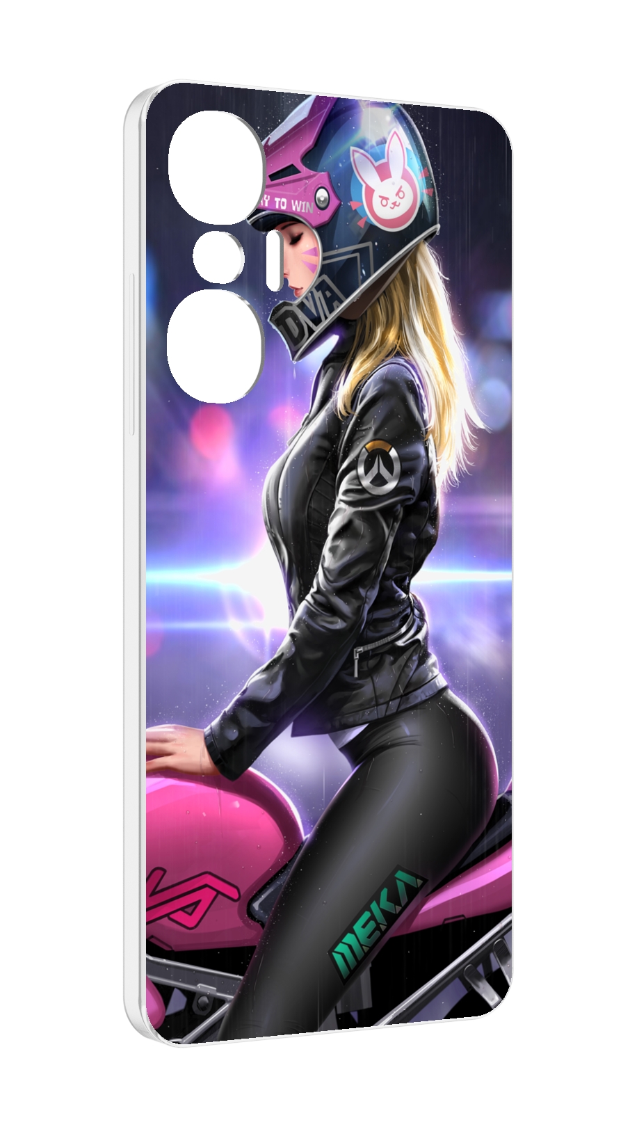 

Чехол MyPads девушка на мотоцикле неон женский для Infinix Hot 20S противоударный, Tocco