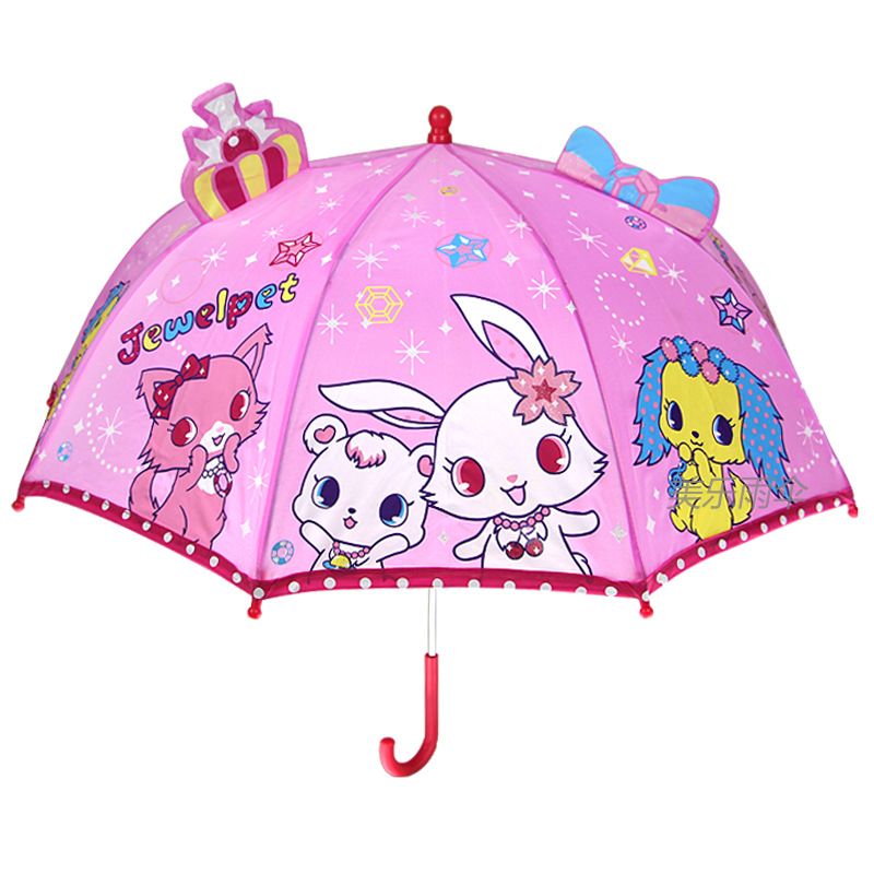 фото Зонт детский для девочек lacogi jewelpet, объемный 3d, с ушками, розовый