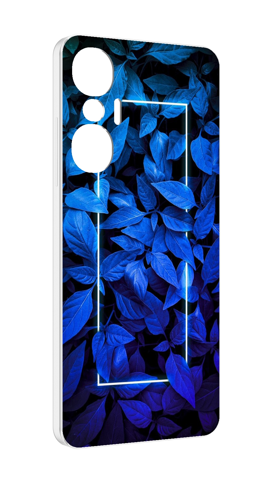 

Чехол MyPads голубые цветочки неон для Infinix Hot 20S противоударный, Tocco