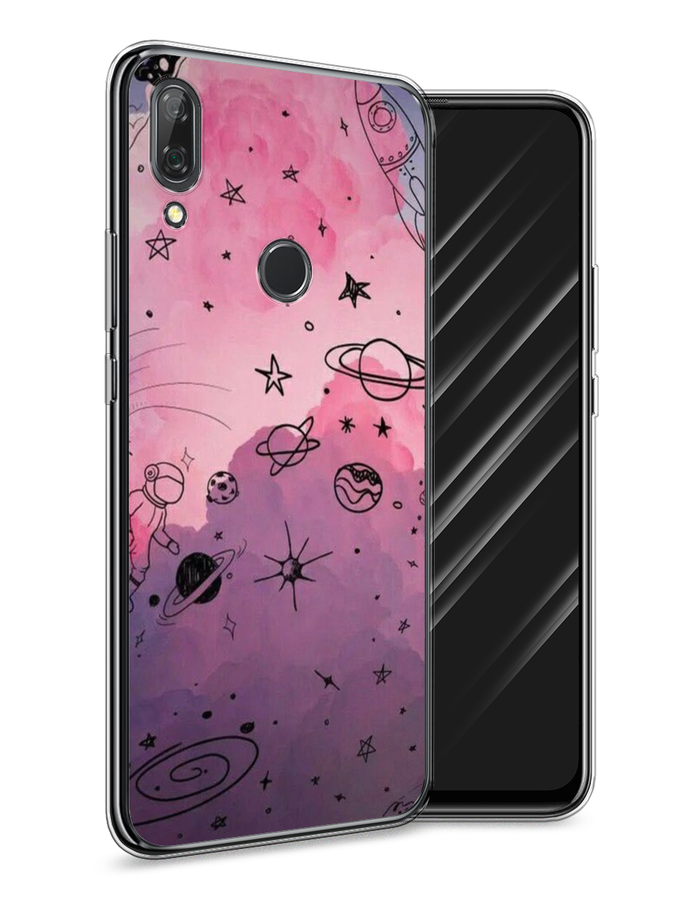 

Чехол Awog на Huawei P Smart Z "Радуга планет 3", Черный;розовый, 69450-4