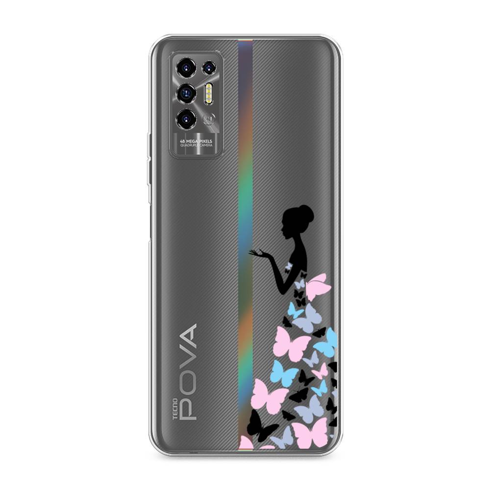 фото Чехол awog "платье из бабочек" для tecno pova 2