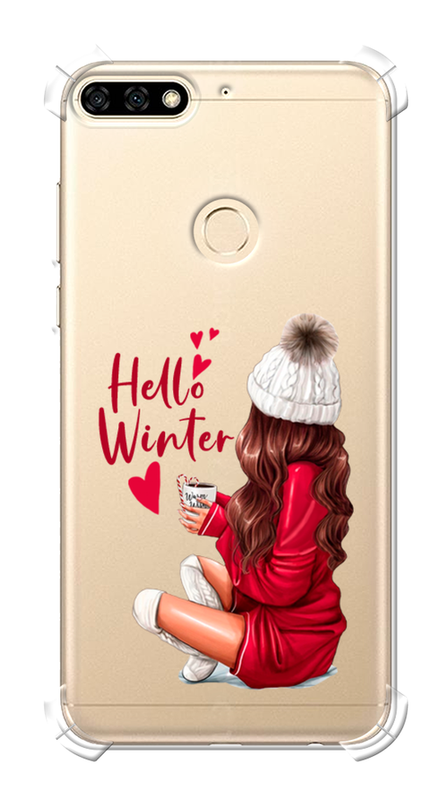 

Чехол Awog на Huawei Y6 Prime 2018 "Hello winter", Красный;коричневый;белый