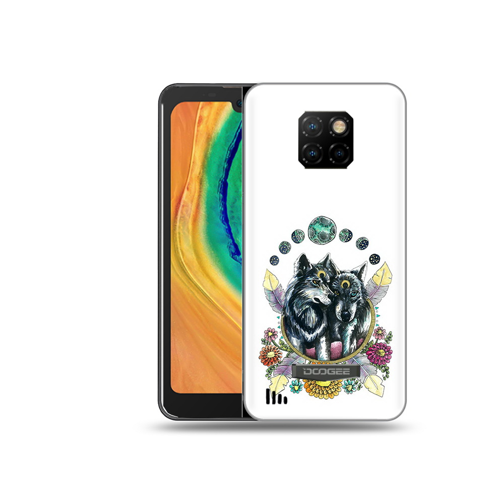 

Чехол MyPads Tocco для Doogee S88 Plus красивые волки абстракция, Прозрачный, Tocco