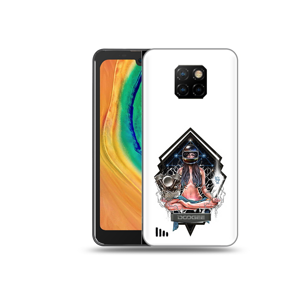 

Чехол MyPads Tocco для Doogee S88 Plus красивая девушка в шлеме, Прозрачный, Tocco