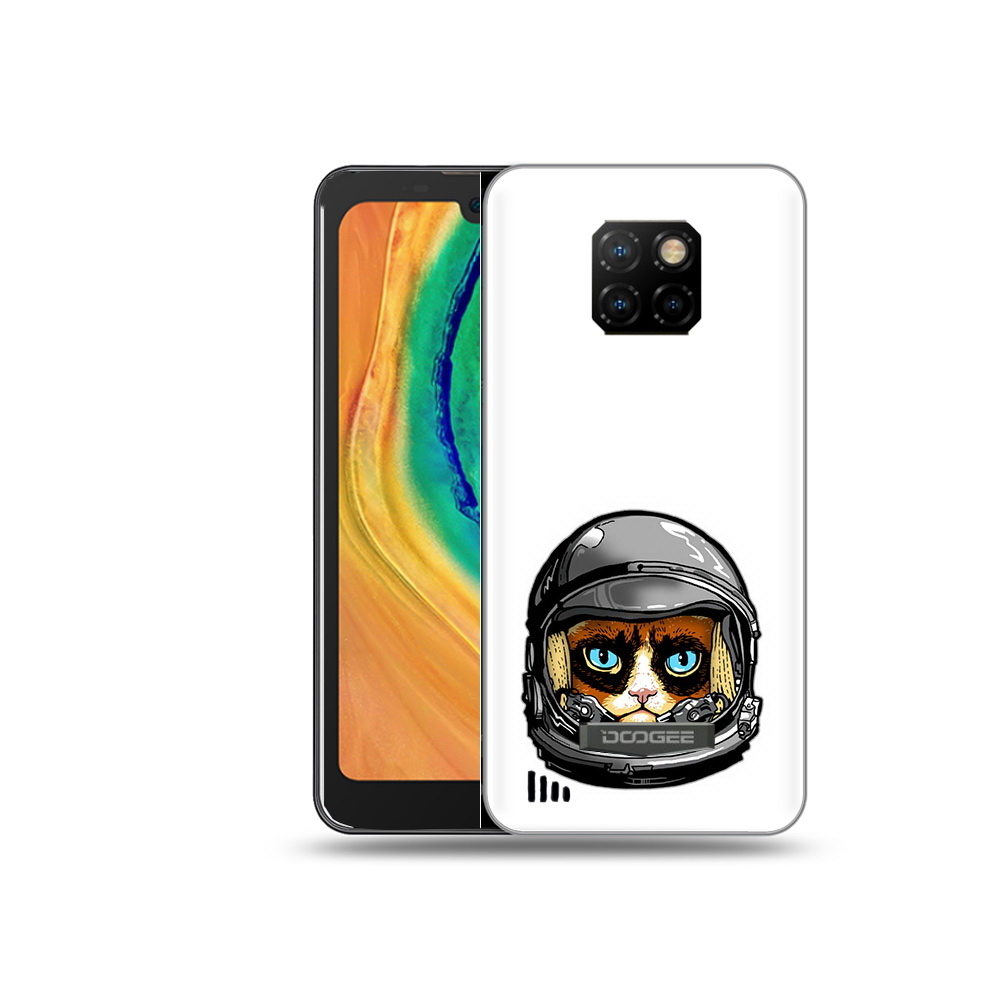 

Чехол MyPads Tocco для Doogee S88 Plus кот космонавт, Прозрачный, Tocco