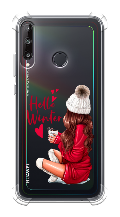 

Чехол Awog на Huawei P40 lite E "Hello winter", Красный;коричневый;белый